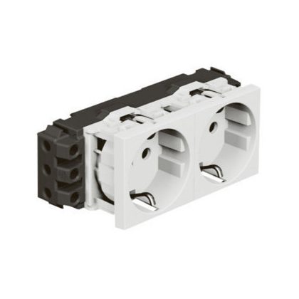 LEGRAND 077602 Program Mosaic 2x2P+F DLP aljzat, sínezett, csavaros, fehér