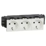   LEGRAND 077603 Program Mosaic 3x2P+F DLP socket, railed, screw, white