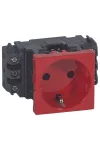 LEGRAND 077611 Program Mosaic 1x2P+F DLP socket, railed, screw, red LEGRAND 077611 Program Mosaic 1x2P+F DLP socket, railed, screw, red
