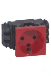 LEGRAND 077621 Program Mosaic 1x2P+F DLP aljzat reteszelt, sínezett, csavaros, piros