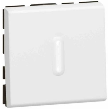 LEGRAND 078712 Program Mosaic toggle switch with LED light signal, 2 modules, white, antimicrobial
