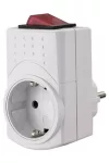 GAO 0790H Priză cu pamantare intermediară, cu întrerupător cu lumină , plastic, alb, 250V ~ 50Hz, 16A