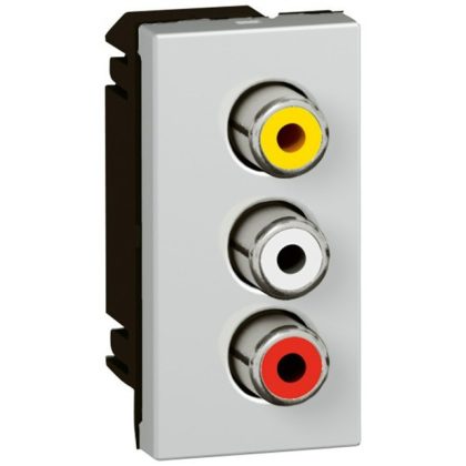 LEGRAND 079254 Program Mosaic 3xRCA aljzat, 1m, alumínium