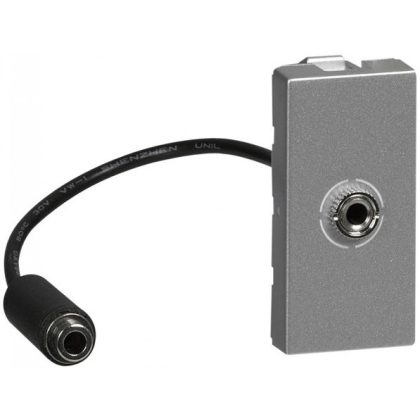   LEGRAND 079379 Program Mosaic 3,5 mm-es Jack bemenet, elővezetékezett, 1 modulos, alumínium