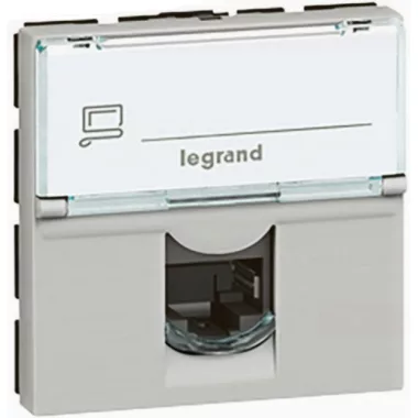 LEGRAND 079454 Program Mosaic LCS2 RJ45 aljzat Cat.5e UTP, 2 mod, alumínium