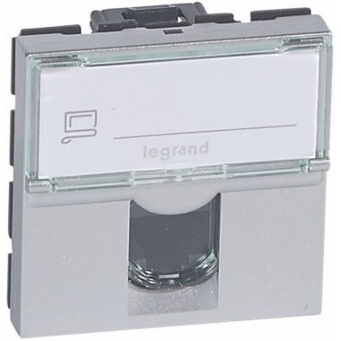 LEGRAND 079464 Program Mosaic LCS2 RJ45 aljzat Cat 6 UTP, 2 mod, alumínium