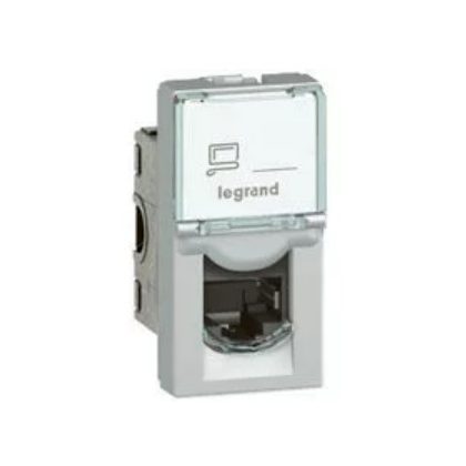 Legrand 079473 Program Mosaic LCS2 RJ45 aljzat Cat.6A STP, 1 MOD, alumínium