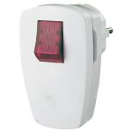   GAO 0795H plug with light switch, plastic, center terminal, white, 230V, 16A
