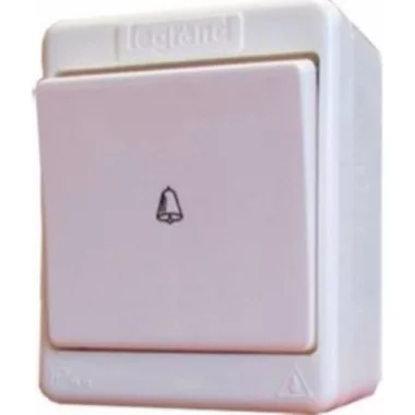 LEGRAND 083910 Kontállux IP44 egypólusú nyomó csengőjellel fehér LEGRAND 083910 Kontállux IP44 egypólusú nyomó csengőjellel fehér