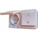   LEGRAND 083915 Kontállux IP44 kétpólusú kapcsoló + 2P+F dugalj csatlakozóaljzat, fehér