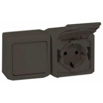   LEGRAND 083934 Kontállux IP44 2x2P+F dugalj csatlakozóaljzat szürke