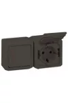 LEGRAND 083935 Kontállux IP44 kétpólusú kapcsoló + 2P+F dugalj csatlakozóaljzat, szürke