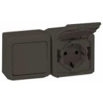   LEGRAND 083935 Kontállux IP44 kétpólusú kapcsoló + 2P+F dugalj csatlakozóaljzat, szürke
