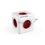   ALLOCACOC dugaljba dugható elosztó, 4x2P+F, 2xUSB, 16A, 250V, piros