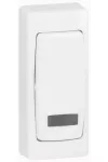 LEGRAND 086088 Oteo falon kívüli keskeny egypólusú nyomó fényjelzős, kerettel fehér