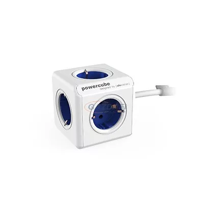   ALLOCACOC 1300BL/DEEXPC hosszabbító földelt csatlakozókkal, rögzítő talppal, 5x2P+F, 1,5m H05VV-F 3x1mm2, 16A, 250V, kék