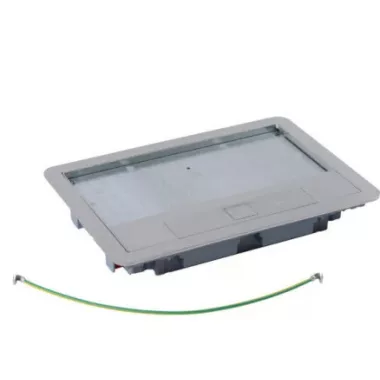 LEGRAND 088003 Rozsdamentes acél fedél 8/12 modulos standard padlódobozhoz, max. 8mm burkolattal