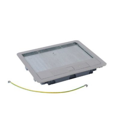 LEGRAND 088004 Rozsdamentes acél fedél 12/18 modulos standard padlódobozhoz, max. 8mm burkolattal