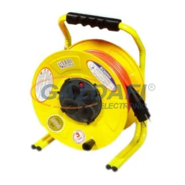 COMMEL 0905 kábeldobos hosszabbító, 25m, 3x1,5mm2 H05VV-F, 4x230V, 16A, IP44