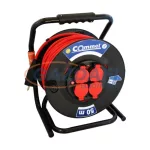   COMMEL 0912 kábeldobos hosszabbító, 50m, 3x2,5mm2 H05VV-F, 4db csapfedeles csatlakozó, 16A, IP44