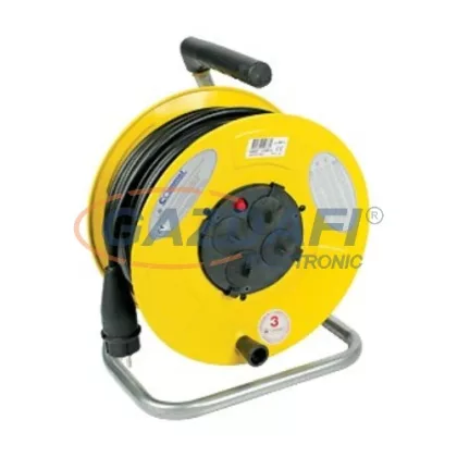   COMMEL 0929 kábeldobos hosszabbító, 25m, 3x2,5mm2 H05RR-F, 4x230V, 16A, IP44