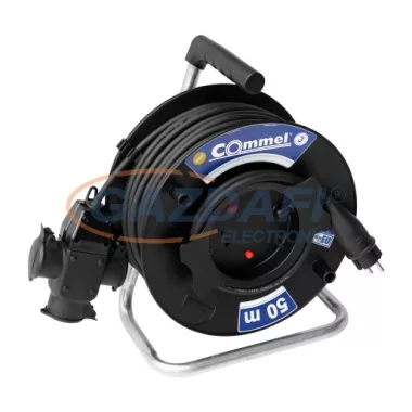 COMMEL 0945 kábeldobos hosszabbító, 50m, 3x1,5mm2 H05RR-F, 3x230V, 16A, IP44