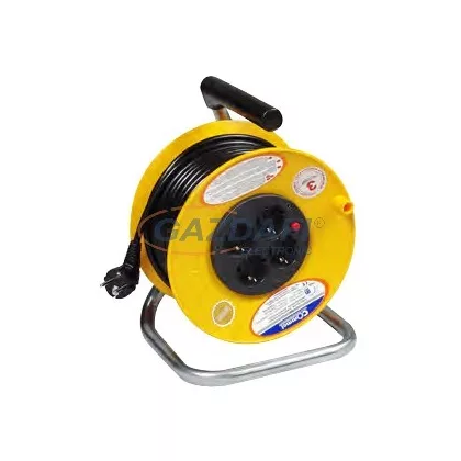   COMMEL 0957 PVC kábeldobos hosszabító H05VV-F 3x1,5mm2, 250V, 16A, IP20, 4x2P+F, 50m