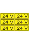 "24V" öntapadó felirat, sárga, 100x60mm