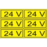 "24V" öntapadó felirat, sárga, 100x60mm