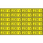 "230V" öntapadó felirat, sárga, 100x60mm