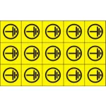 Földelés jel öntapadó felirat, sárga, 100x60mm