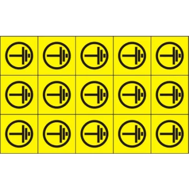 Földelés jel öntapadó felirat, sárga, 100x60mm