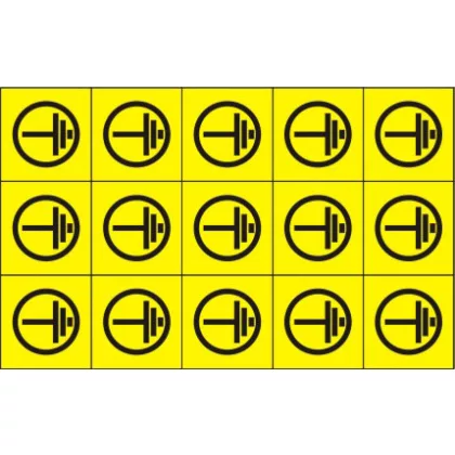 Földelés jel öntapadó felirat, sárga, 100x60mm