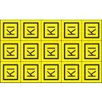 "KI" öntapadó felirat, sárga, 100x60mm