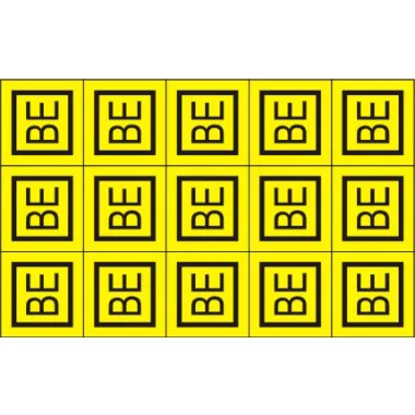 "BE" öntapadó felirat, sárga, 100x60mm