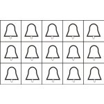 Csengőjeles öntapadó felirat, sárga, 100x60mm