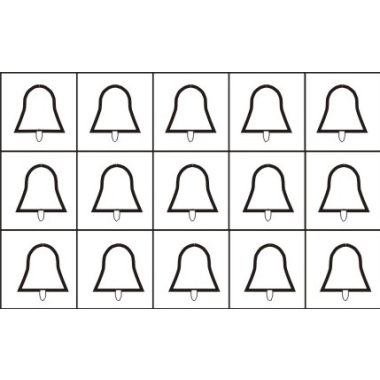 Csengőjeles öntapadó felirat, sárga, 100x60mm