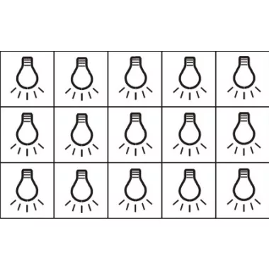 Lámpajeles öntapadó felirat, sárga, 100x60mm