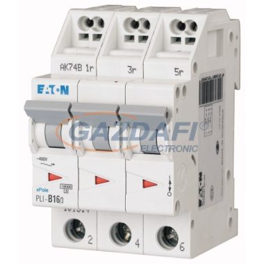 EATON 101314 PLI-B16/3 Kismegszakító, 10kA (dugaszolókapcsokkal)