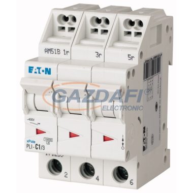 EATON 101341 PLI-C13/3N Kismegszakító, 10kA (dugaszolókapcsokkal)