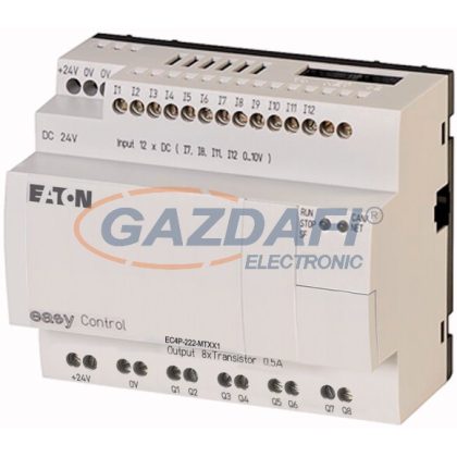   EATON 106400 EC4P-222-MTXX1 24VDC,12DI(4AI)/8DO, kijelző nélkül, Ethernet