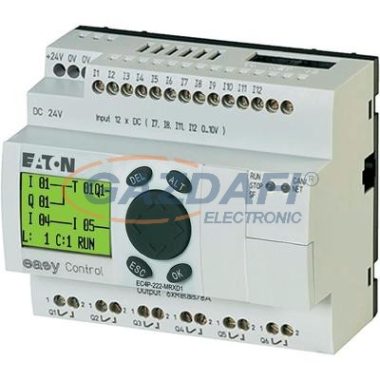 EATON 106401 EC4P-222-MRXD1 24VDC,12DI(4AI)/6RO, kijelzős, Ethernet