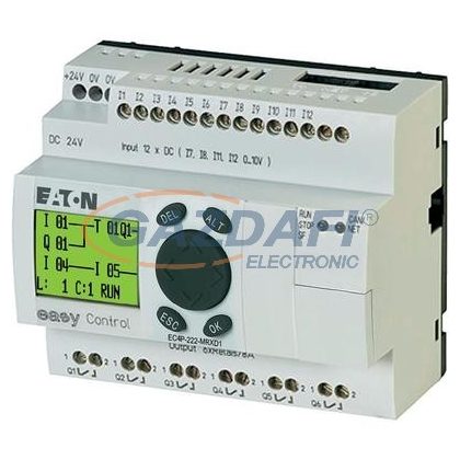   EATON 106401 EC4P-222-MRXD1 24VDC,12DI(4AI)/6RO, kijelzős, Ethernet