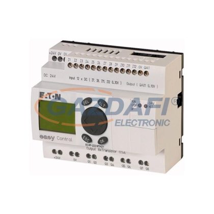   EATON 106403 EC4P-222-MTAD1 24VDC,12DI(4AI)/8DO/1AO, kijelzős, Ethernet
