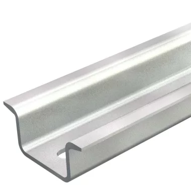 OBO 1115456 2069 15 1.5 GTPL Hat rail perforated, 2000mm galvanized steel, passivated to transparent