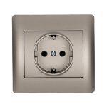 ELMARK "Rhyme" süllyesztett dugalj, metál szürke