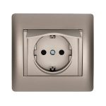   ELMARK "Rhyme" süllyesztett dugalj fedéllel, metál szürke