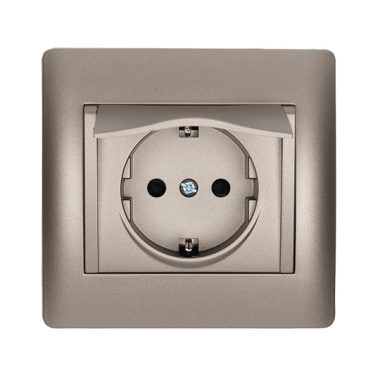 ELMARK "Rhyme" süllyesztett dugalj fedéllel, metál szürke