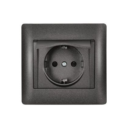   ELMARK "Rhyme" süllyesztett dugalj fedéllel, metál grafit