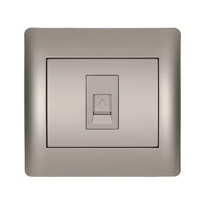   ELMARK "Rhyme" süllyesztett telefon csatlakozóaljzat RJ11, metál szürke